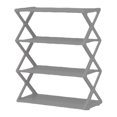thumbnail image 3 of simhoa 4 Tiers x Shaped Shoe Storage Rack Multifunctional Simple Assembly Dustproof Grey, 3 of 8