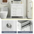 thumbnail image 6 of Euroco 30” Bathroom Vanity with Sink, Modern Freestanding Bathroom Cabinet with Tip-Out Drawer, Soft-Close Doors & Shelves, Hidden Storage Organizer, 6 of 9