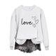 thumbnail image 1 of Sudadera Penkiiy Valentine para mujer: lindas camisetas del día de San Valentín Love Heart Graphic Print Suéter de manga larga Tops L Blanco, 1 of 5