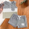 thumbnail image 2 of UAYOTSE Baby Boy Summer Clothes Contrast Color Sleeveless Tops Elastic Waist Shorts Toddler Outfits Cute Set,Sizes 12-18 Months, 2 of 8