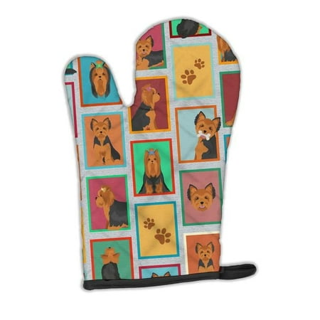 Carolines Treasures MLM1110OVMT 12 x 8.5 in. Unisex Lots of Black & Tan Yorkie Oven Mitt