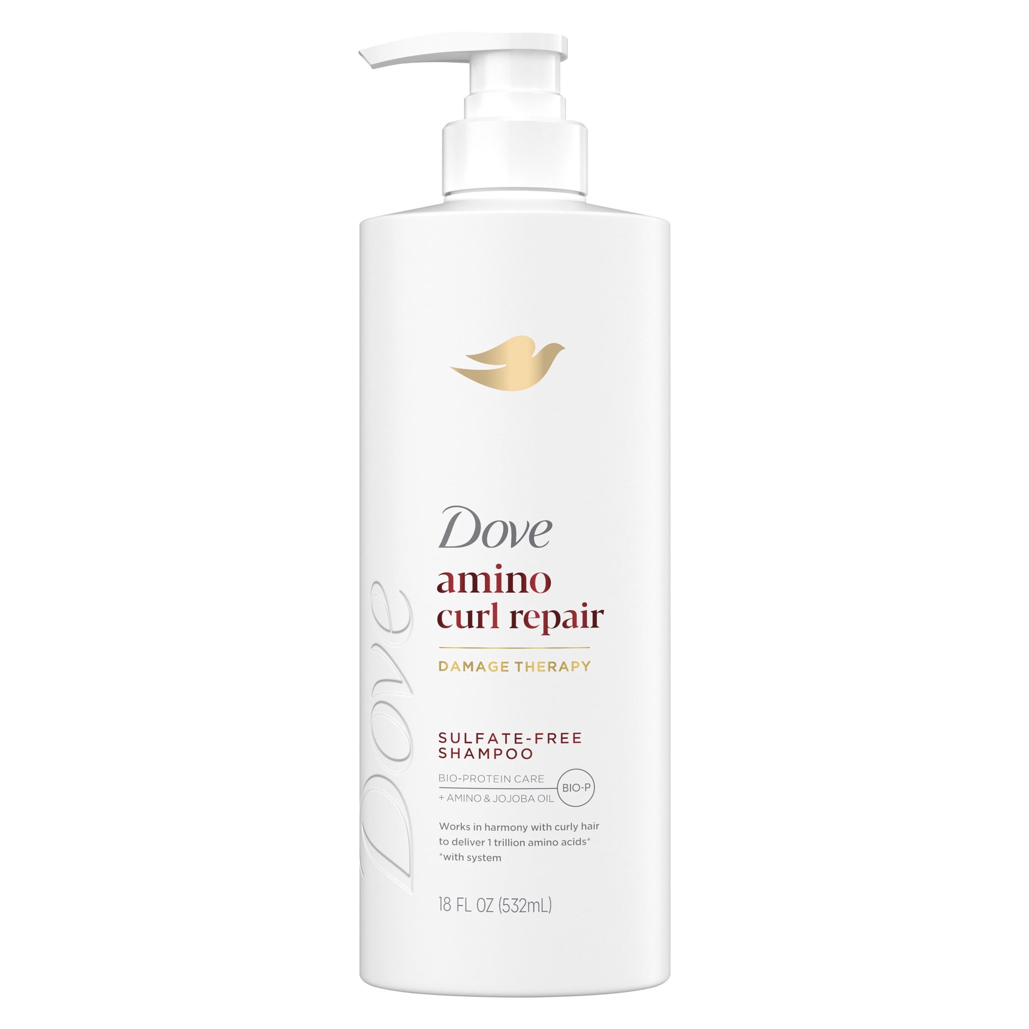 Dove Shampoo for Curly, Coily Hair Amino Curl with Bio-Protein Care Technology + Amino & Jojoba Oil, 18 Fl Oz