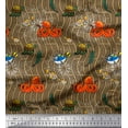 thumbnail image 1 of Soimoi Satin Silk Fabric Turtle,Fish & Octopus Ocean Decor Fabric Printed Yard 42 Inch Wide, 1 of 1