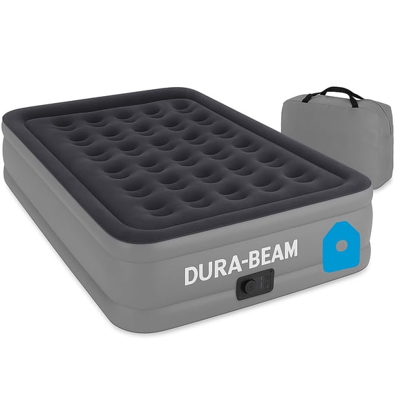 Intex 64489ED Dura Beam Supreme Air Flow Inflatable Velvetaire Soft Airbed Mattress w/Built in Pump & Portable Storage Case, Queen