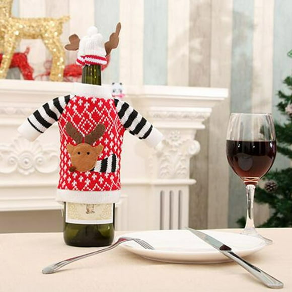 Pisexur Christmas Decorations Xmas Tree Decor Christmas Wine Bottle Set Christmas Champagne Bottle Set Christmas Daily Necessities Christmas Party Supplies