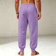 thumbnail image 5 of Mens Sweatpants Loose Fit Joggers Tapered Leg Lounge Pants Drawstring Waist Cotton Sweat Pants with Pockets Purple M, 5 of 5