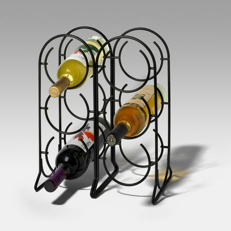 Spectrum Horseshoe 6-Bottle Wine Rack - Black