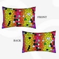 thumbnail image 4 of Balery Colorful Tie Dye Stained Glass 1 Pillow Covers,Bed Pilowcases,Reversible Plush Throw Pillow Covers End Pillow Encasement,Pillow Case - 14"X20", 4 of 9