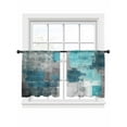 thumbnail image 2 of Turquoise Grey Sheer Curtains 45 Inches Long 2 Panels Abstract Graffiti Light Filtering Semi Sheer Window Curtains Drapes for Bedroom Living Room 52"x45", 2 of 7