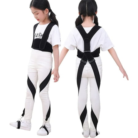 O / X Leg Type Correction Belt Leg Posture Corrector Band Bandage Unisex Teens O / X Legs Bandage Lightweight Pediatric Straighten Belt for Men Women and Children for Day and Night Black (Small)