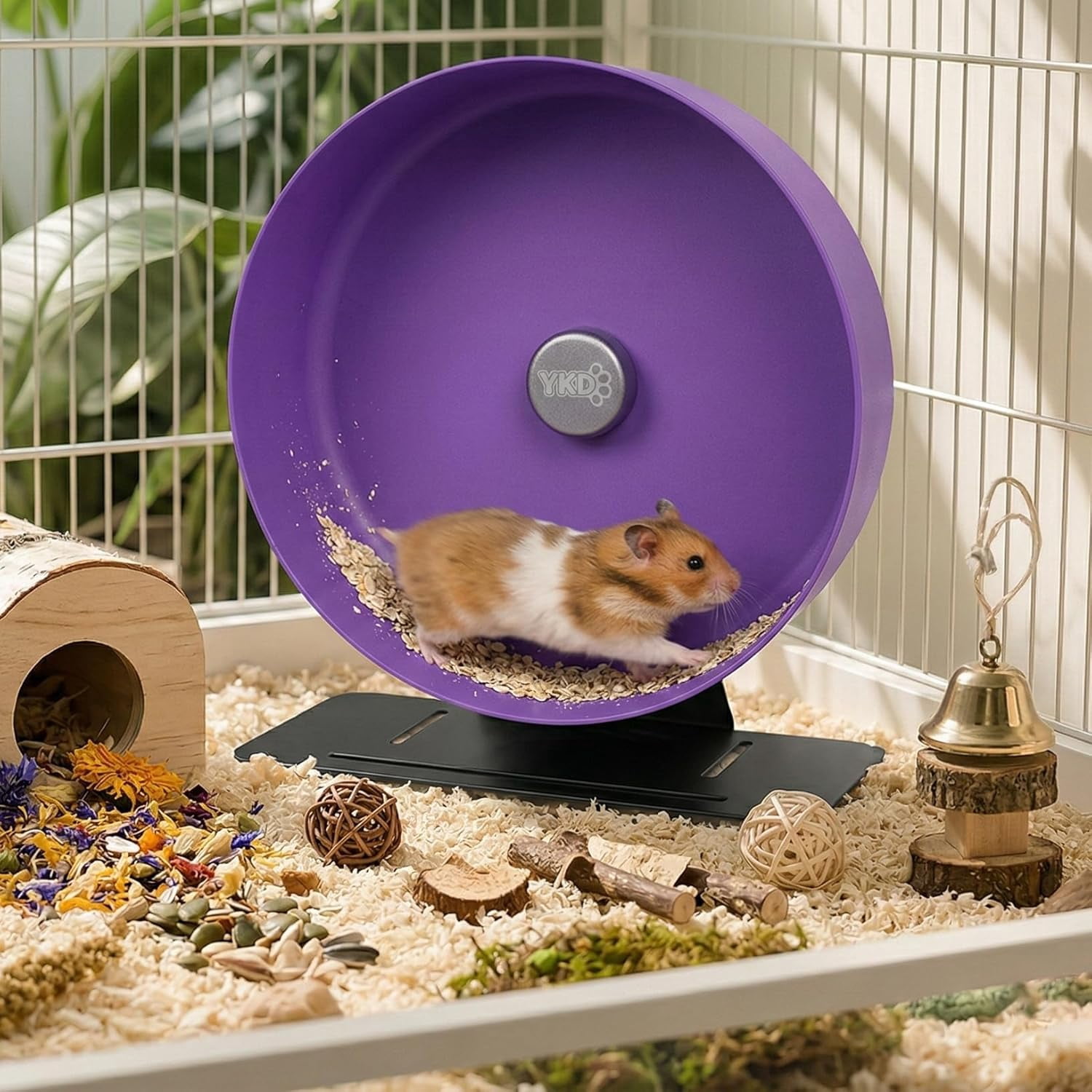 11.8" Silent Hamster Exercise Wheel, Aluminum Alloy Noiseless Running Wheel for Syrian Hamsters, Fancy Rat, Hedgehogs and Small Pets