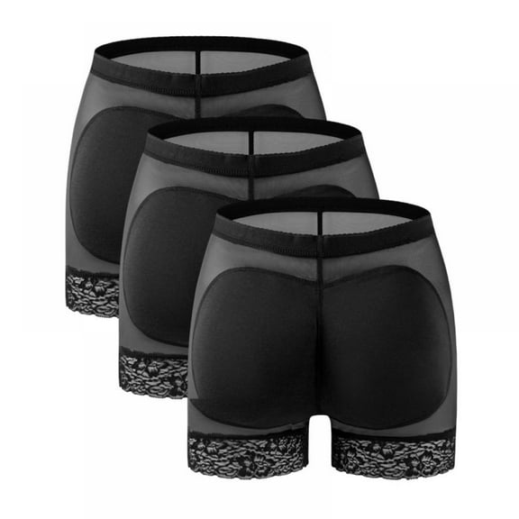 Xmarks 3 Packs Butt Lifter Hip Enhancer Pads Underwear Shapewear Lace Padded Control Panties Shaper Booty Fake Pad Briefs Boyshorts