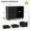 thumbnail image 3 of YRLLENSDAN,Office Storage Cabinet,File Cabinets for Home Office,Storage Cart with Drawers,Rolling File Cabinet,3 Drawer,Wood,Black, 3 of 7