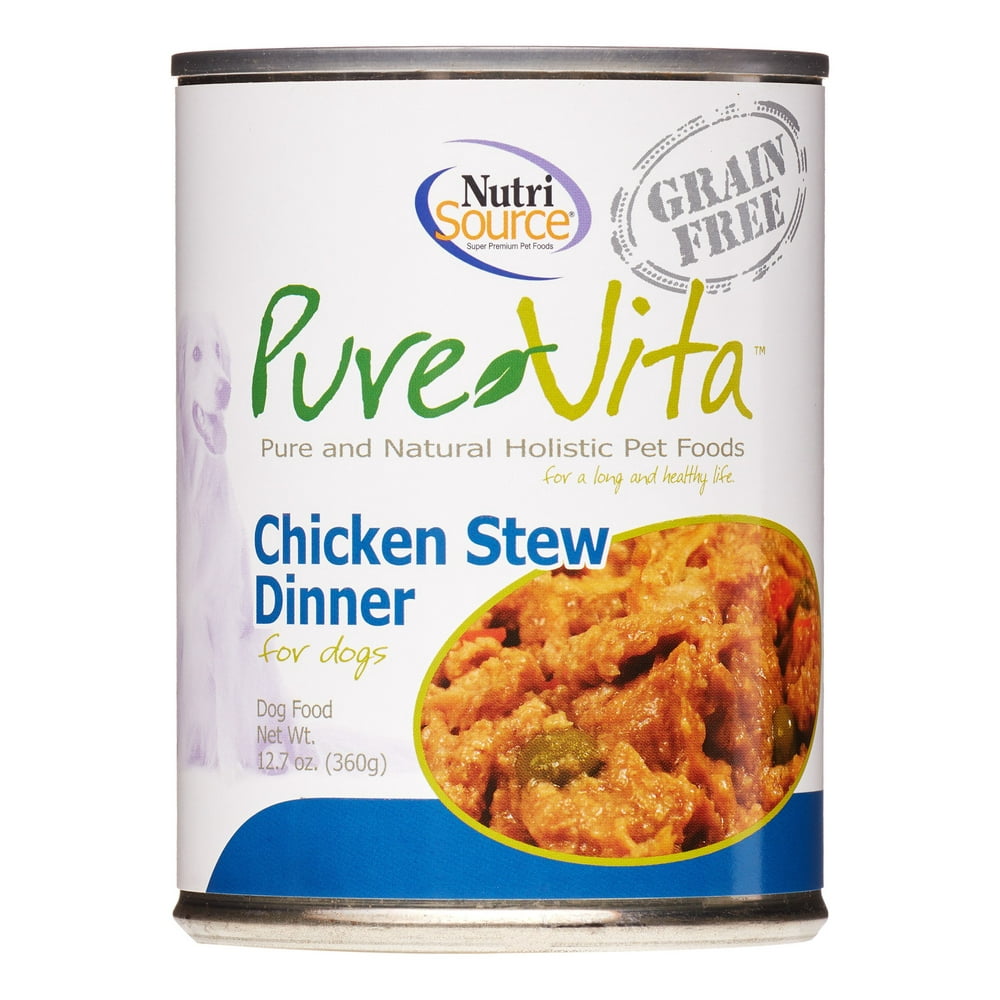 Pure Vita Grain-Free Chicken Stew Dinner Wet Dog Food, 12.7 Oz