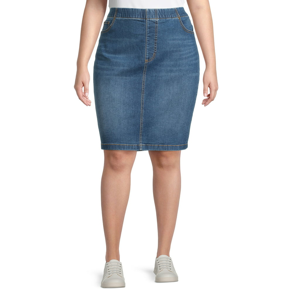 Terra & Sky - Terra & Sky Women's Plus Size Denim Skirt - Walmart.com ...