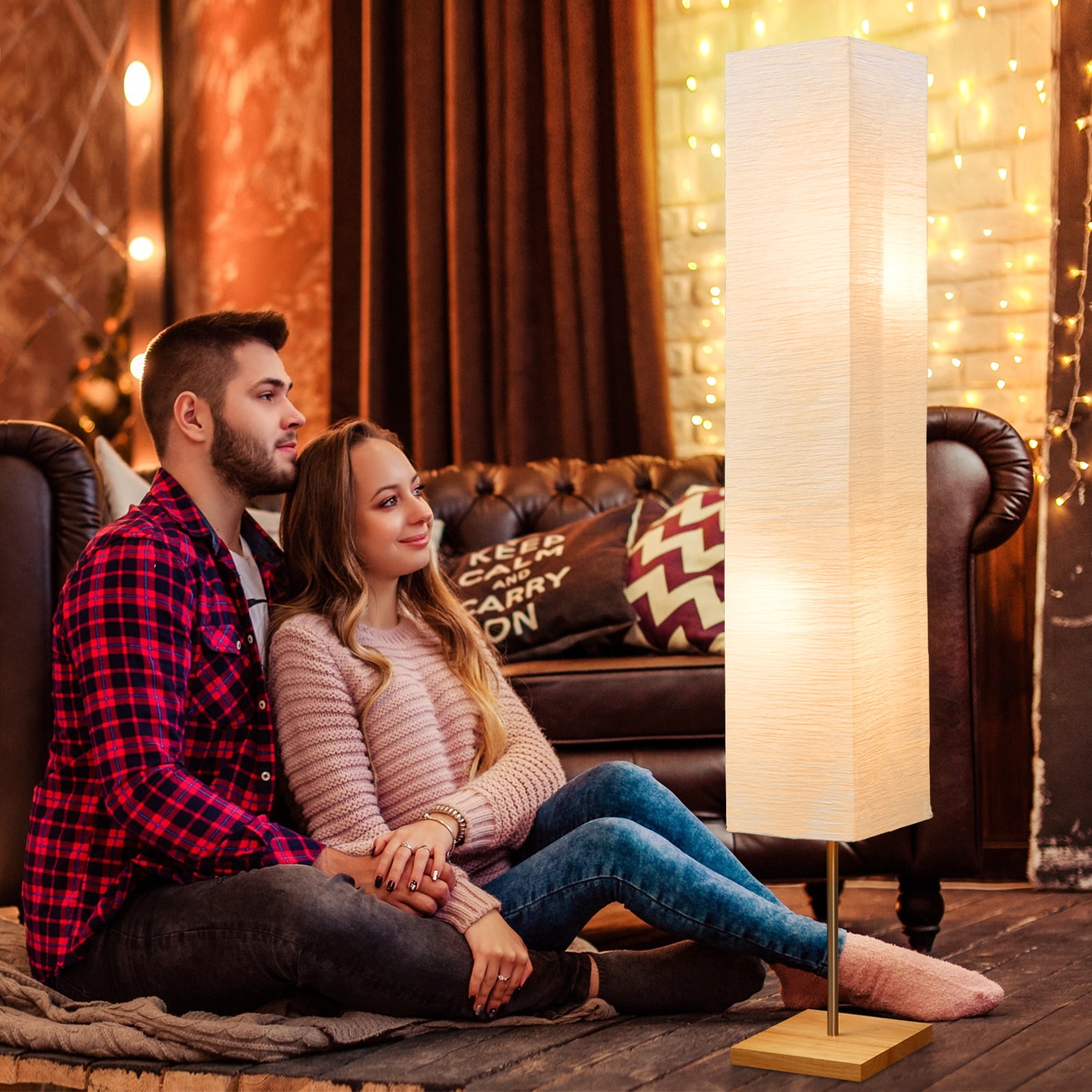 NATYSWAN 65" Floor Lamp, 3 Way Dimmable Led Floor Lamp Column Floor Lamp Standing Lamp Corner Floor Lamp Modern Floor Lamp for Bedroom, Office& Living Room (Bulbs Included)