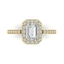 Halo Engagement Ring for Women - 1.92ct Simulated Diamond in 18K Yellow Gold Promise Ring