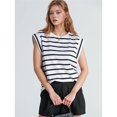 thumbnail image 2 of Camiseta Sin Mangas Informal de Verano para Mujer, Rayas Blancas, XXL, 2 of 7
