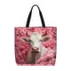 thumbnail image 1 of Easygdp Flower White Cow Bolsa Tote para Mujer, Bolso de Hombro para Trabajo, Playa, Viajes, Compras y Supermercado, 1 of 7