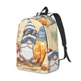 thumbnail image 2 of Naloa Canvas Backpack for Men Women Hello Summer Cute Gnome Print Rucksack Casual Travel Daypack Large and Small Durable College Tote Satchel Bookbag for Teens, 2 of 8