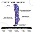 thumbnail image 3 of Lsque colorful Skull flower leaf Pattern Sport Compression Socks for Men & Women 15-20 mmHg Knee High Nurse Pregnant Running Medical and Travel Athletic, 3 of 6