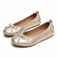 thumbnail image 3 of Rexoro Women Ballet Flats Elastic Round Toe Bow Foldable Dance Shoes Comfort Casual, 3 of 7
