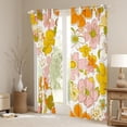 thumbnail image 3 of Manfei Retro Rustic Flower Curtains Pack of 2 (42x84 Each),Cute Daisy Curtains Blackout,Beige Orange Pink Bedroom Curtains For Girls Kids,Super Cozy Room Decor, 3 of 6