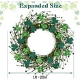 thumbnail image 3 of Lyacmy Lighted Shamrock Wreaths for Front Door St Patricks Day Decorations, 18inch Green Colored Wooden Door Wreaths for St. Patrick's Day Decor, 3 of 9