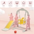 thumbnail image 3 of TOBBI 4 in 1 Slide and Swing Set for Toddlers, Indoor Slide Climber Toy, Swing Style,Pink,1+, 3 of 9