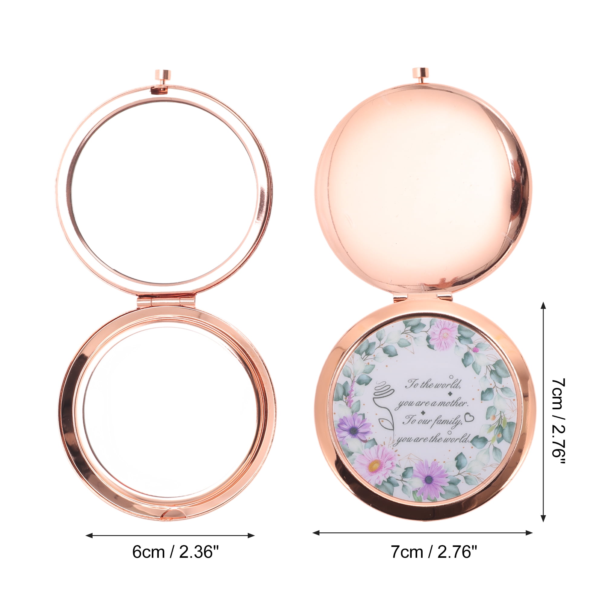Unique Bargains Ultra Thin Makeup Mirror Rose Gold Tone 1 Pc