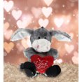 thumbnail image 4 of DolliBu I LOVE YOU Sitting Grey Donkey Plush – Cute Stuffed Animal with Sweet Heart Message for Valentines, Anniversary, Romantic Date, Boyfriend, Girlfriend Gift - 9 Inches, 4 of 6