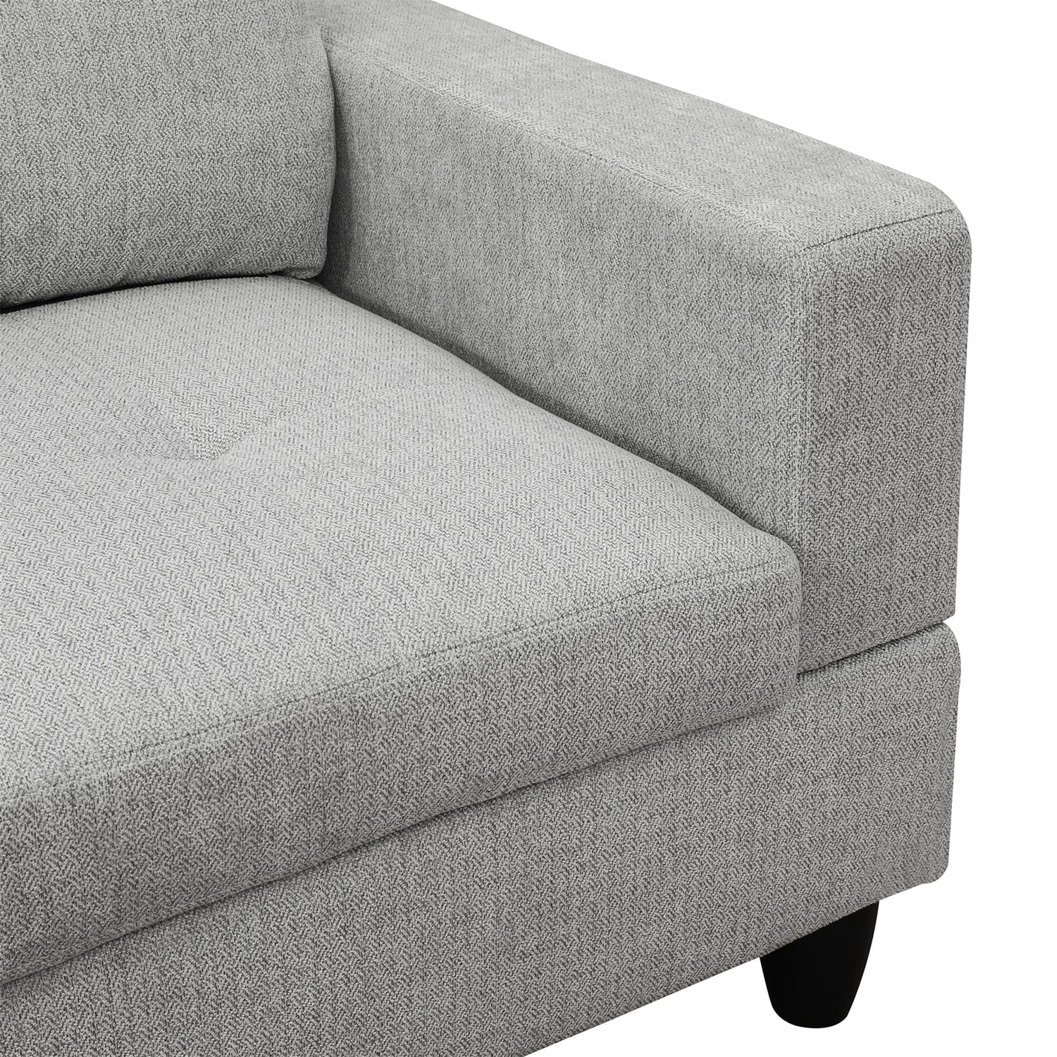 Hommoo Modern Couches and Sofa Set, Flannel Living Room Furniture Sets, Sectional Sofa for Living Room,off-White(No Ottoman)