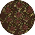 thumbnail image 1 of Ahgly Company Indoor Round Patterned Saddle Brown Area Rugs, 7' Round, 1 of 6