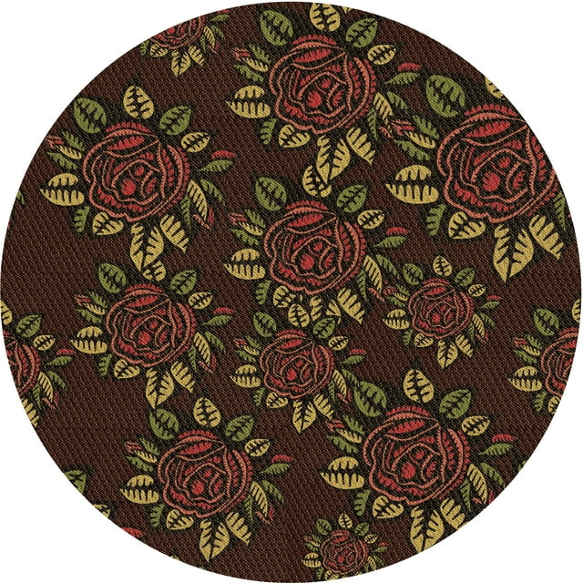 Ahgly Company Machine Washable Indoor Square Transitional Saddle Brown Area Rugs, 3' Square