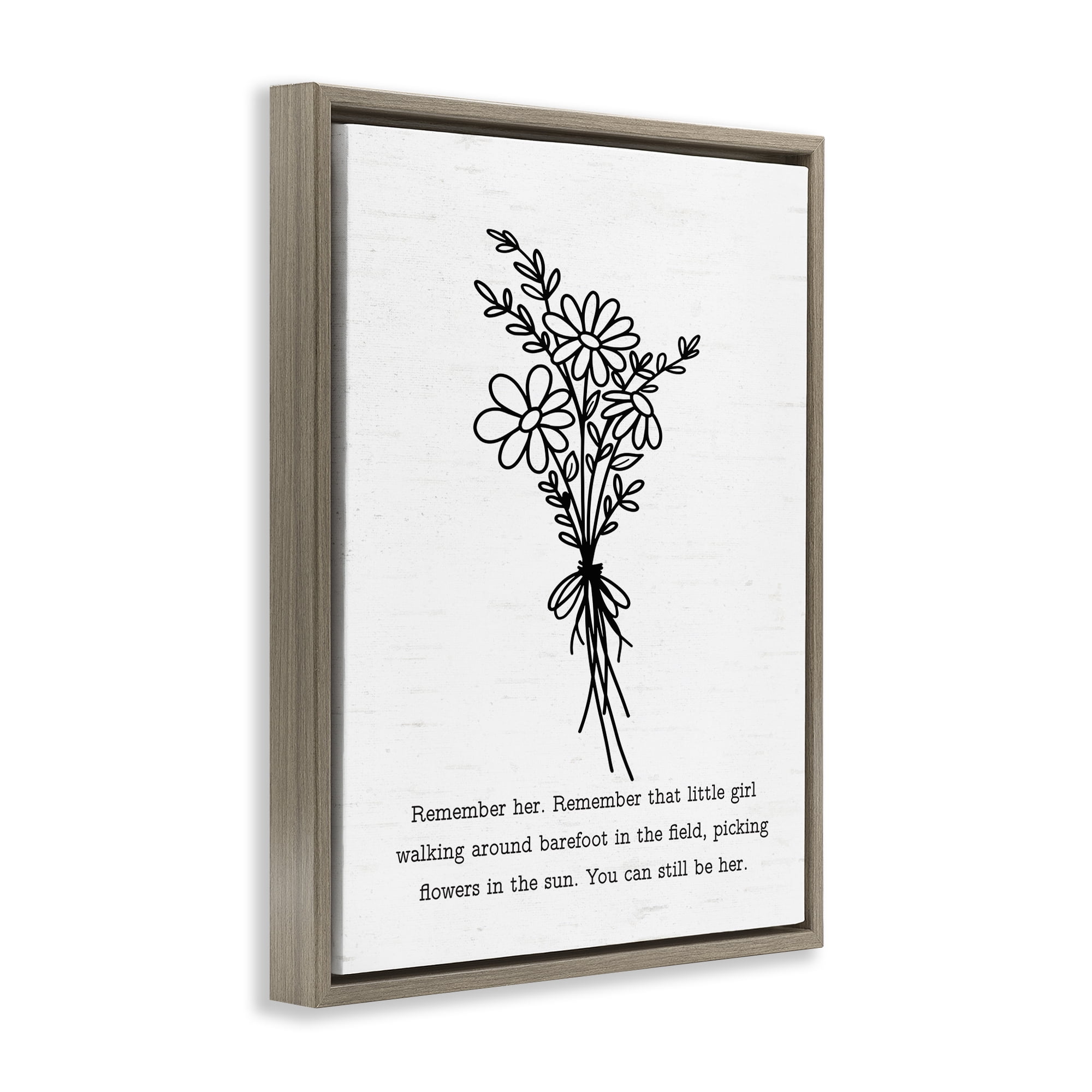 Stupell Industries You Can Still Be Her Plants & Flowers Painting Brown Floater Framed Canvas Art Print Wall Art, 17 x 21