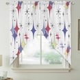 thumbnail image 2 of Red Purple Diamond Swag Valances for Windows 2 Pack, Kitchen Window Curtains 36 Inch Length, Modern Geometric Middle Century Retro Privacy Swag Curtains for Living Room/Bathroom 36"x36", 2 of 8