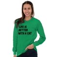 thumbnail image 3 of Life is Better with a Cat Kitty Lover Long Sleeve TShirt Men Women Brisco Brands S, 3 of 6