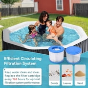 Outdoor Inflatable Hot Tub for 6 to 8 Person Polygon - 77L Portable Hottub Spa with Pool Heater, Blow Up Spa Bathtub with 130 Soothing Bubble Air Jets, Cover, 2 Filter, 240 Gallon