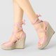 thumbnail image 2 of Sandalias De Cuña Con Cordones Y Sandalias De Mujer Rosa claro 41, 2 of 7