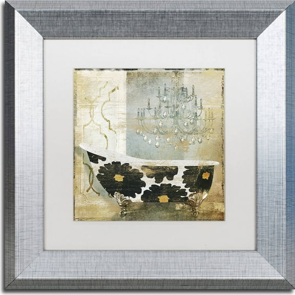 Trademark Fine Art "Paris Bath I" Canvas Art by Color Bakery, White Matte, Silver Frame