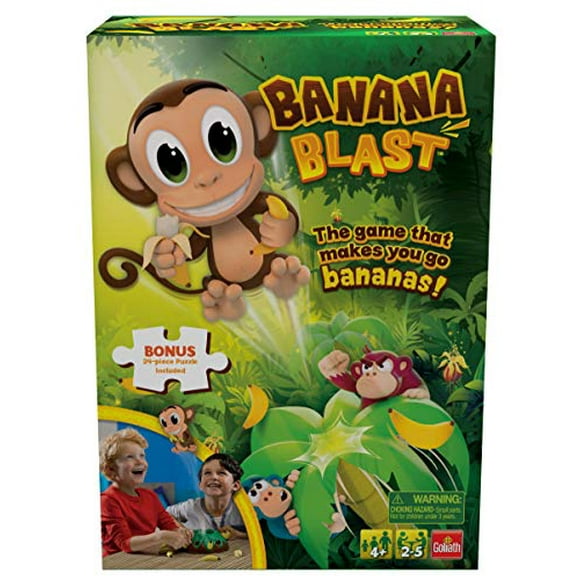 Goliath Banana Blast - Pull The Bananas Until The Monkey Jumps Game - Includes a Fun Colorful 24pc Puzzle