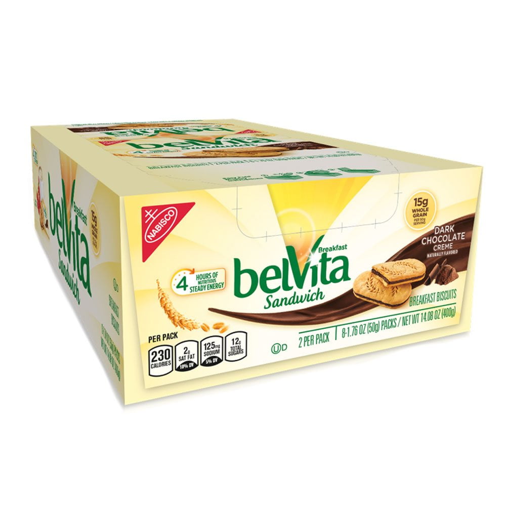 Belvita Dark Chocolate Creme Breakfast Biscuit Sandwiches, 14.08 Oz, 8