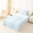 thumbnail image 5 of jejeloiu Airy Geometric Twin Sheets For Girls,Light Tribal Bedding,Sky Blue White,3pcs,1 Fitted Sheet and 1 Pillowcase, 5 of 6