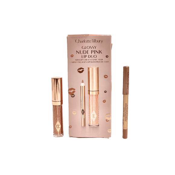 CHARLOTTE TILBURY Mini Glossy Pink Lip Gloss + Lip Liner Set - Nude Pink