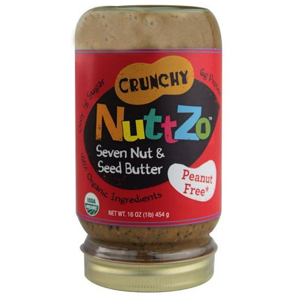 NuttZo Organic Peanut Free Seven Nut & Seed Butter, Crunchy, 16 Oz