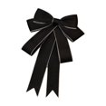 thumbnail image 2 of Lilixerw Satin Christmas Bow, Black Multi Loop Bow With Silver Edge And Pointed Tails, 5.12x7.09 Inch, for Tree Wreath Door Gift Mantel Decoration, 2 of 7
