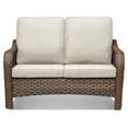 thumbnail image 6 of Yeahumalia Outdoor Patio Loveseat Sofa Furniture, Weather Resistant Wicker Couch with Deep Seat Beige Cushion, 6 of 6