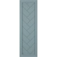 thumbnail image 5 of Ekena Millwork 12"W x 32"H True Fit PVC Single Panel Herringbone Modern Style Fixed Mount Shutters, Peaceful Blue (Per Pair - Hardware Not Included), 5 of 8