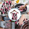 thumbnail image 3 of Pink Stripe Kitchen Towels Set of 3, Water Absorbent Dish Towel, Gradient Grey Moire Geometric Modern Abstract Decorative Hand Towels - Quick Drying Cloth for Cooking Baking, 18x28 Inch, 3 of 8