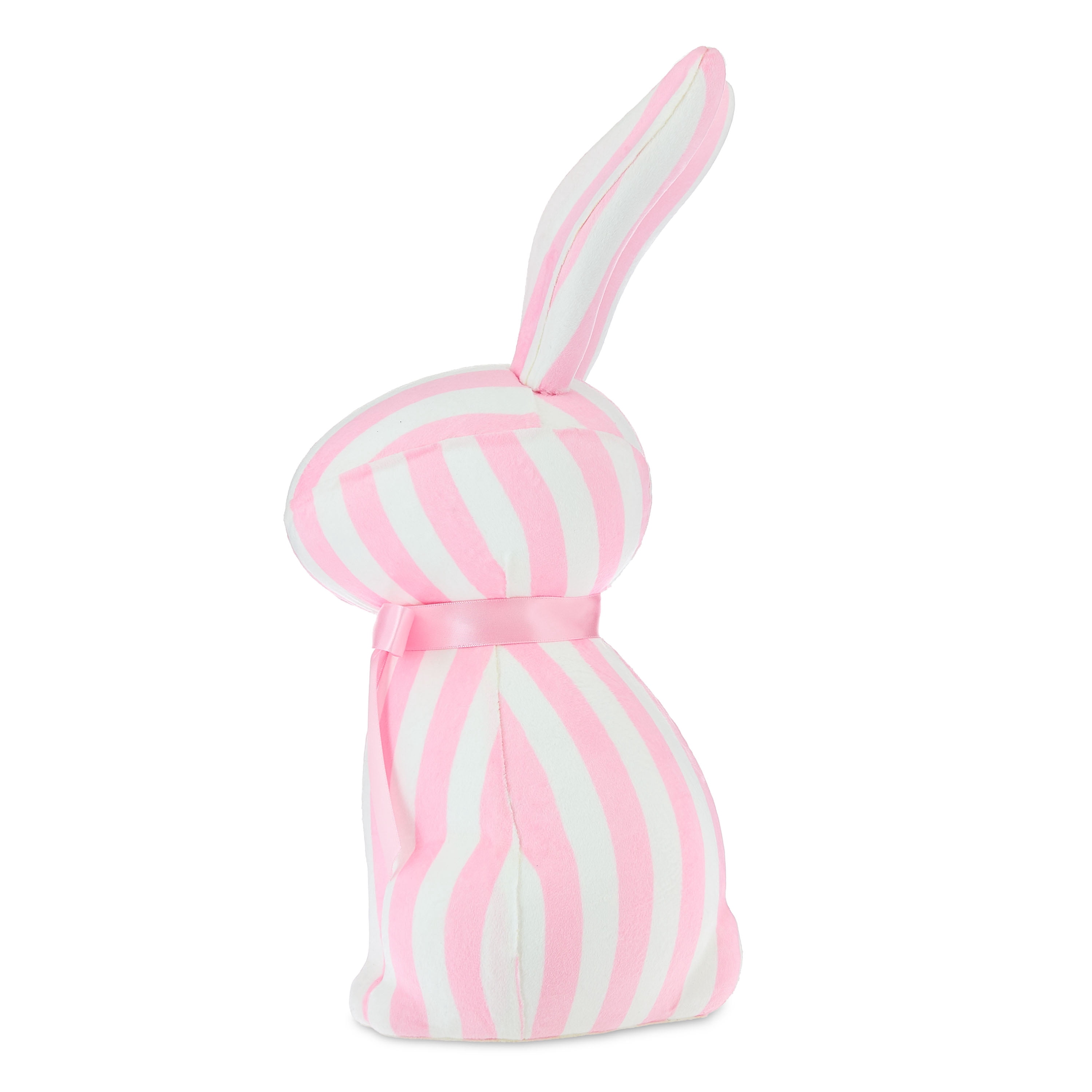 Striped Bunny Tabletop Decoration, Pink and White, 16", Easter by Way To Celebrate
